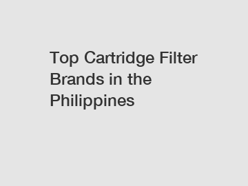Top Cartridge Filter Brands in the Philippines