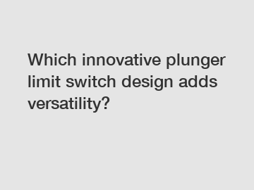 Which innovative plunger limit switch design adds versatility?