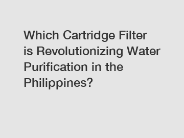 Which Cartridge Filter is Revolutionizing Water Purification in the Philippines?