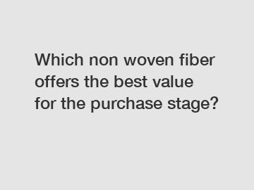Which non woven fiber offers the best value for the purchase stage?