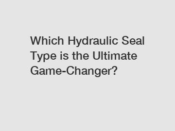 Which Hydraulic Seal Type is the Ultimate Game-Changer?