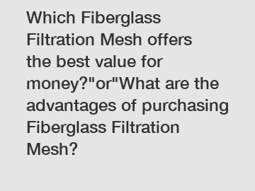 Which Fiberglass Filtration Mesh offers the best value for money?"or"What are the advantages of purchasing Fiberglass Filtration Mesh?