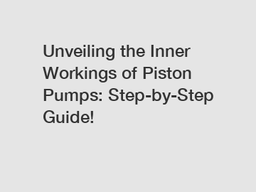 Unveiling the Inner Workings of Piston Pumps: Step-by-Step Guide!