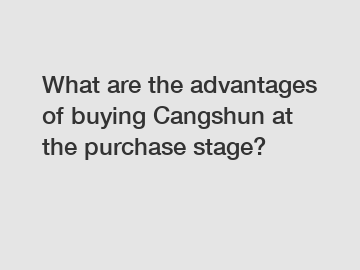 What are the advantages of buying Cangshun at the purchase stage?