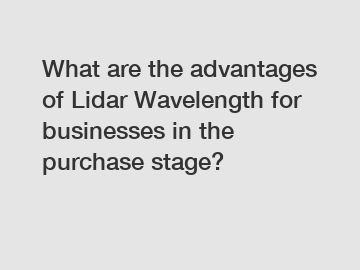 What are the advantages of Lidar Wavelength for businesses in the purchase stage?