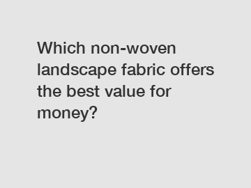 Which non-woven landscape fabric offers the best value for money?