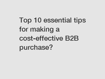 Top 10 essential tips for making a cost-effective B2B purchase?