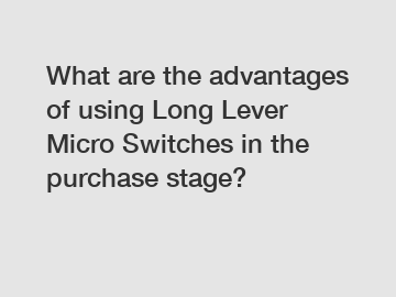 What are the advantages of using Long Lever Micro Switches in the purchase stage?