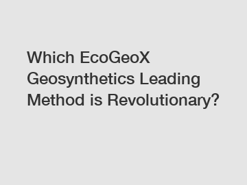 Which EcoGeoX Geosynthetics Leading Method is Revolutionary?