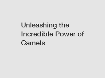 Unleashing the Incredible Power of Camels