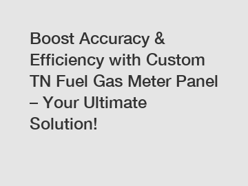 Boost Accuracy & Efficiency with Custom TN Fuel Gas Meter Panel &ndash; Your Ultimate Solution!