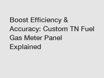 Boost Efficiency & Accuracy: Custom TN Fuel Gas Meter Panel Explained