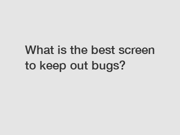 What is the best screen to keep out bugs?