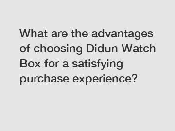 What are the advantages of choosing Didun Watch Box for a satisfying purchase experience?