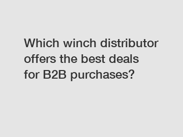 Which winch distributor offers the best deals for B2B purchases?
