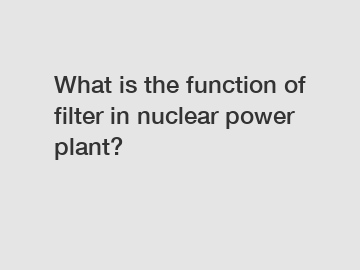 What is the function of filter in nuclear power plant?