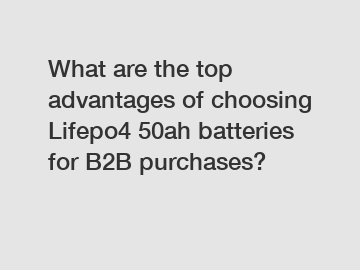 What are the top advantages of choosing Lifepo4 50ah batteries for B2B purchases?
