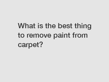 What is the best thing to remove paint from carpet?