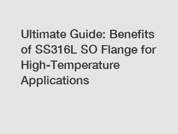 Ultimate Guide: Benefits of SS316L SO Flange for High-Temperature Applications