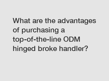 What are the advantages of purchasing a top-of-the-line ODM hinged broke handler?