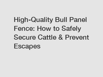 High-Quality Bull Panel Fence: How to Safely Secure Cattle & Prevent Escapes