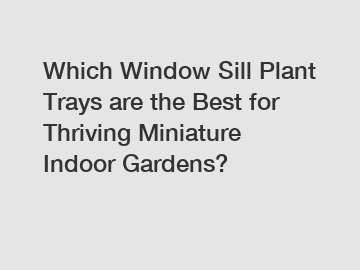 Which Window Sill Plant Trays are the Best for Thriving Miniature Indoor Gardens?