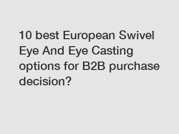 10 best European Swivel Eye And Eye Casting options for B2B purchase decision?