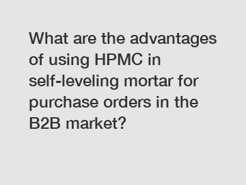 What are the advantages of using HPMC in self-leveling mortar for purchase orders in the B2B market?