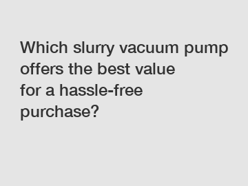 Which slurry vacuum pump offers the best value for a hassle-free purchase?