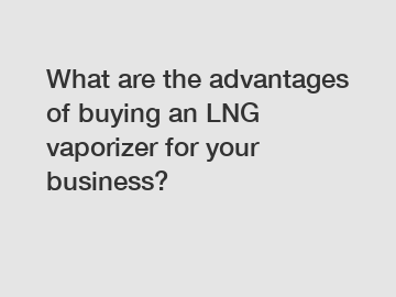 What are the advantages of buying an LNG vaporizer for your business?