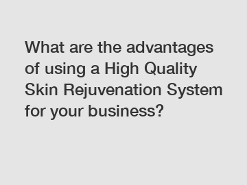 What are the advantages of using a High Quality Skin Rejuvenation System for your business?