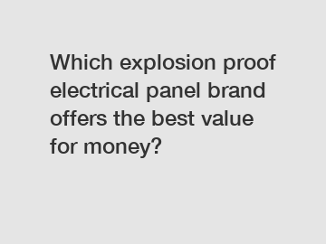 Which explosion proof electrical panel brand offers the best value for money?