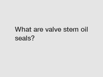 What are valve stem oil seals?