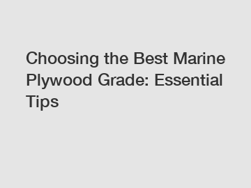 Choosing the Best Marine Plywood Grade: Essential Tips