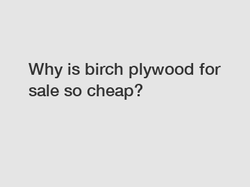 Why is birch plywood for sale so cheap?