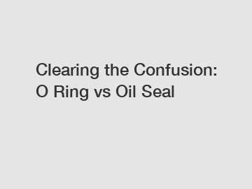 Clearing the Confusion: O Ring vs Oil Seal