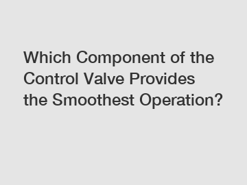 Which Component of the Control Valve Provides the Smoothest Operation?