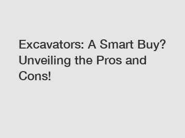 Excavators: A Smart Buy? Unveiling the Pros and Cons!