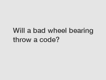 Will a bad wheel bearing throw a code?