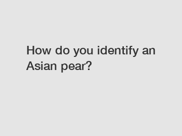 How do you identify an Asian pear?