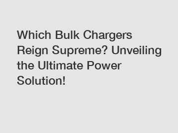 Which Bulk Chargers Reign Supreme? Unveiling the Ultimate Power Solution!