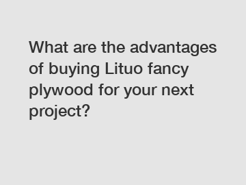 What are the advantages of buying Lituo fancy plywood for your next project?