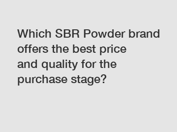 Which SBR Powder brand offers the best price and quality for the purchase stage?