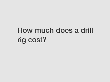 How much does a drill rig cost?