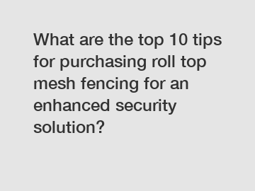 What are the top 10 tips for purchasing roll top mesh fencing for an enhanced security solution?