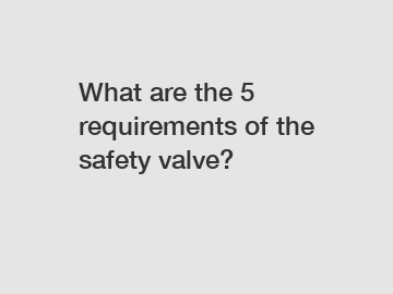 What are the 5 requirements of the safety valve?