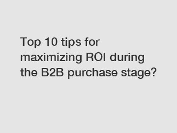 Top 10 tips for maximizing ROI during the B2B purchase stage?