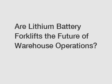 Are Lithium Battery Forklifts the Future of Warehouse Operations?