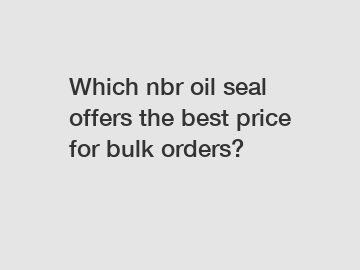 Which nbr oil seal offers the best price for bulk orders?