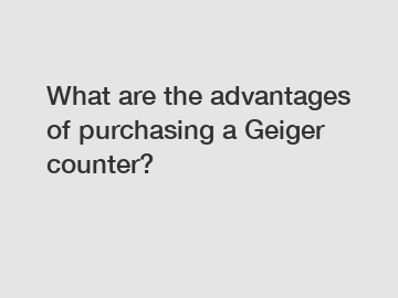 What are the advantages of purchasing a Geiger counter?